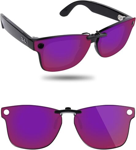 Fiskr Polarized Clip-On Sunglass for Ray-Ban Meta Wayfarer RW4006 & Gen 2 RW4012 (Size 50-22) - UV Protection in Saudi Arabia