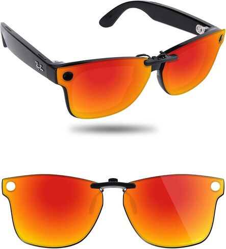 Fiskr Polarized Clip-On Sunglass for Ray-Ban Meta Wayfarer RW4006 & Gen 2 RW4012 (Size 50-22) - UV Protection in Saudi Arabia