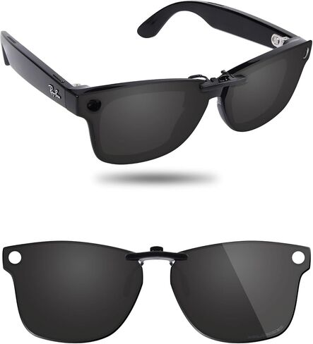 Fiskr Polarized Clip-On Sunglass for Ray-Ban Meta Wayfarer RW4006 & Gen 2 RW4012 (Size 50-22) - UV Protection in Saudi Arabia