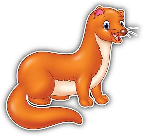 Cartoon Funny Weasel Animal Keychain Black Premium Leather Key Chain with Key Ring in Saudi Arabia