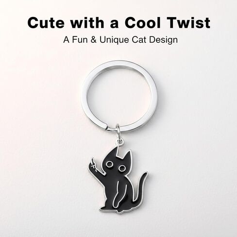 6PCS Cat Keyrings, Cute Black Cat Cool Stuff Keychain Decor Perfect Cats Lover Gifts for Men and Women, Funny Bag Charm Car keychains in Saudi Arabia
