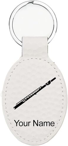 LaserGram Oval Keychain, Flute, Personalized Engraving Included in Kuwait