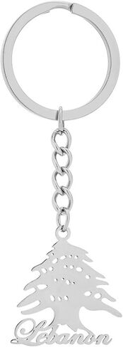 Liban Cedar Symbol Pendant Keychains Lebanon Culture Keyholder Lebanese Heritage Jewelry Gift For Women Men in Saudi Arabia