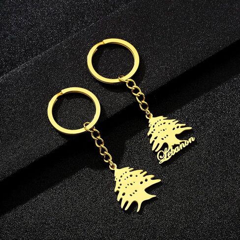 Liban Cedar Symbol Pendant Keychains Lebanon Culture Keyholder Lebanese Heritage Jewelry Gift For Women Men in Saudi Arabia