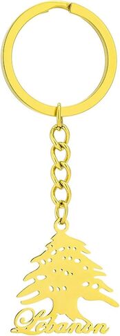 Liban Cedar Symbol Pendant Keychains Lebanon Culture Keyholder Lebanese Heritage Jewelry Gift For Women Men in Saudi Arabia