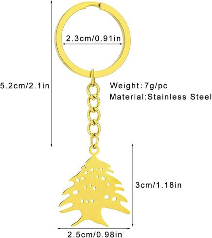 Liban Cedar Symbol Pendant Keychains Lebanon Culture Keyholder Lebanese Heritage Jewelry Gift For Women Men in Saudi Arabia
