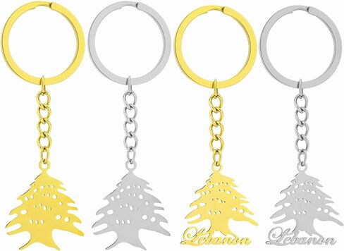 Liban Cedar Symbol Pendant Keychains Lebanon Culture Keyholder Lebanese Heritage Jewelry Gift For Women Men in Saudi Arabia