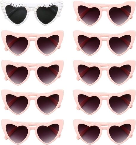 10pcs Bachelorette Party Sunglasses Heart Shaped Sunglasses for Bridesmaid Wedding Bachelorette Party Favors in Saudi Arabia