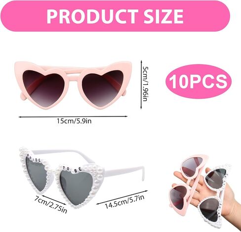 10pcs Bachelorette Party Sunglasses Heart Shaped Sunglasses for Bridesmaid Wedding Bachelorette Party Favors in Saudi Arabia