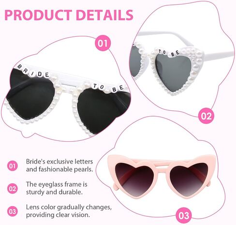 10pcs Bachelorette Party Sunglasses Heart Shaped Sunglasses for Bridesmaid Wedding Bachelorette Party Favors in Saudi Arabia