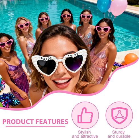 10pcs Bachelorette Party Sunglasses Heart Shaped Sunglasses for Bridesmaid Wedding Bachelorette Party Favors in Saudi Arabia