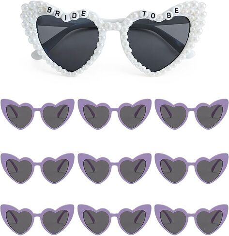 10pcs Bachelorette Party Sunglasses Heart Shaped Sunglasses for Bridesmaid Wedding Bachelorette Party Favors in Saudi Arabia