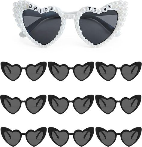 10pcs Bachelorette Party Sunglasses Heart Shaped Sunglasses for Bridesmaid Wedding Bachelorette Party Favors in Saudi Arabia