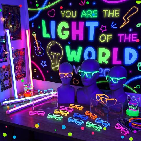26 Pcs VBS 2026 Decorations Vacation Bible School You Are The Light of The World Illumination Station VBS Backdrop Glow in The Dark Glasses 2026 Summer Vocation Christian School Church Gift in Saudi Arabia