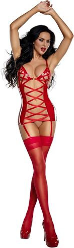 Dreamgirl Women's Dreamgirl Red Vinyl Chemise in Saudi Arabia