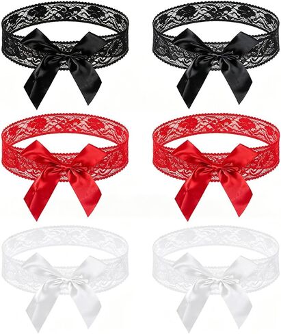 6 Pcs Lace Thigh Garters for Women, Elastic Bridal Wedding Garter Set, Sexy Leg Ring Harness for Party Cosplay in Saudi Arabia