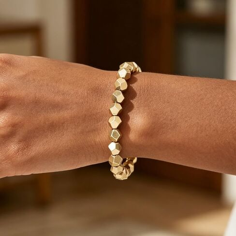 Pyrite Beaded Bracelet for Wealth and Abundance Faceted Pyrite Crystal Bracelet Manifestation and Good Luck Jewelry Gift for Men Women in Saudi Arabia
