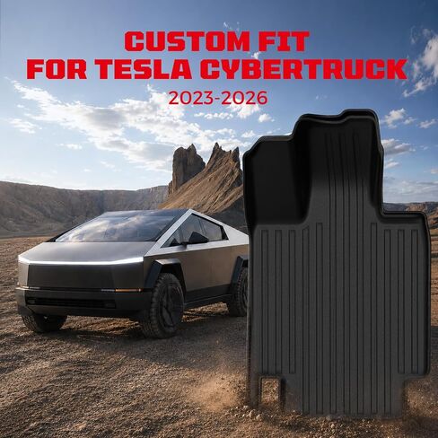Car Floor Mats for Tesla Cybertruck 2025 2024 2023,TPE All Weather Protection Floor Mats,Custom Fit Car Floor Liners Set,Heavy Duty Accessories,Black in Kuwait
