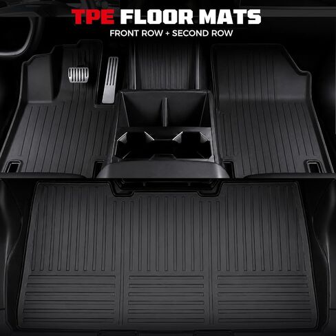 Car Floor Mats for Tesla Cybertruck 2025 2024 2023,TPE All Weather Protection Floor Mats,Custom Fit Car Floor Liners Set,Heavy Duty Accessories,Black in Kuwait