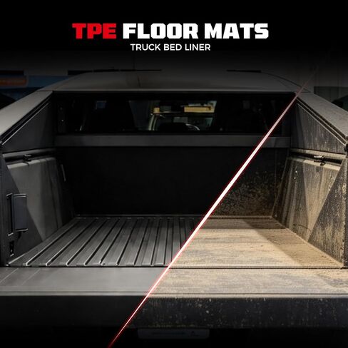 Car Floor Mats for Tesla Cybertruck 2025 2024 2023,TPE All Weather Protection Floor Mats,Custom Fit Car Floor Liners Set,Heavy Duty Accessories,Black in Kuwait