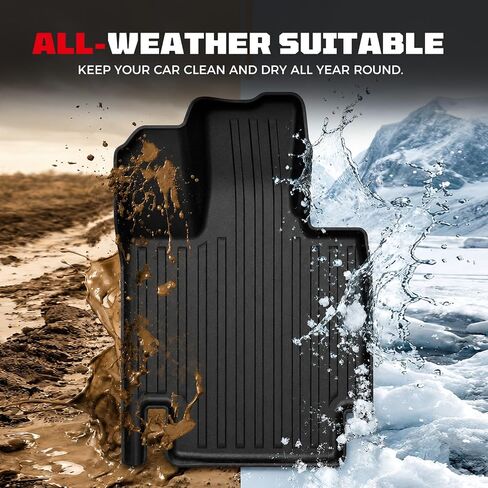 Car Floor Mats for Tesla Cybertruck 2025 2024 2023,TPE All Weather Protection Floor Mats,Custom Fit Car Floor Liners Set,Heavy Duty Accessories,Black in Kuwait