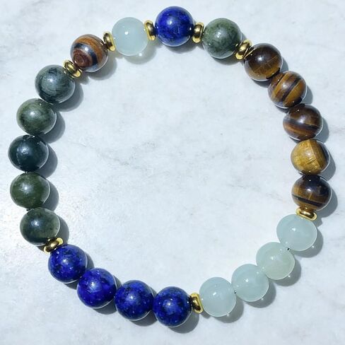 Beaded Stretch Bracelets for Women Moonstone Bracelets for Men Potential Realization Jewelry for Yoga, No Scratch, Crack & Color Difference, Upgraded 2mm Thick Durable Elastic Cord for No Breaking in Kuwait