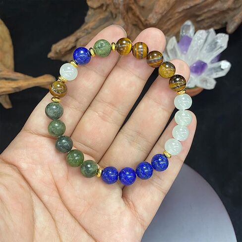 Beaded Stretch Bracelets for Women Moonstone Bracelets for Men Potential Realization Jewelry for Yoga, No Scratch, Crack & Color Difference, Upgraded 2mm Thick Durable Elastic Cord for No Breaking in Kuwait