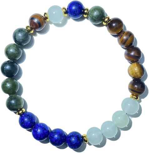 Beaded Stretch Bracelets for Women Moonstone Bracelets for Men Potential Realization Jewelry for Yoga, No Scratch, Crack & Color Difference, Upgraded 2mm Thick Durable Elastic Cord for No Breaking in Kuwait
