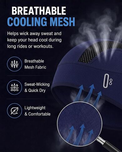 Chicingyou 2 Pack Cooling Skull Cap Helmet Liner, Breathable Mesh Lightweight Quick-Dry Helmet with Glasses Hole for Cycling in Kuwait