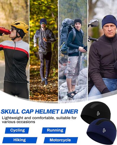 Chicingyou 2 Pack Cooling Skull Cap Helmet Liner, Breathable Mesh Lightweight Quick-Dry Helmet with Glasses Hole for Cycling in Kuwait