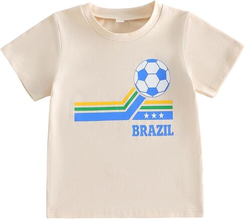 Toddler Boys Soccer Shirt Kids USA Germany Brazil Argentina Tee Top Striped Football T-Shirt 2026 Soccer Jersey in Saudi Arabia