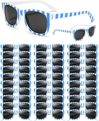 Relaxweex 30 Pack Blue Stripe Sunglasses Bulk Blue Vintage Wedding Sunglasses for Guests Bachelorette Bridesmaid Gifts for Photo Booth Accessories Summer Pool Beach Party Supplies in Kuwait