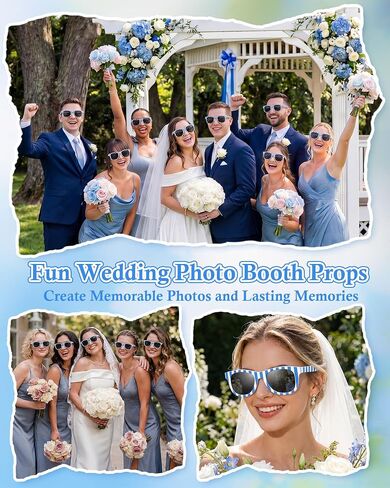 Relaxweex 30 Pack Blue Stripe Sunglasses Bulk Blue Vintage Wedding Sunglasses for Guests Bachelorette Bridesmaid Gifts for Photo Booth Accessories Summer Pool Beach Party Supplies in Kuwait