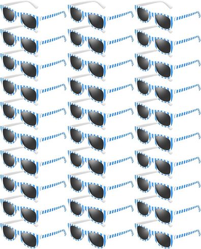 Relaxweex 30 Pack Blue Stripe Sunglasses Bulk Blue Vintage Wedding Sunglasses for Guests Bachelorette Bridesmaid Gifts for Photo Booth Accessories Summer Pool Beach Party Supplies in Kuwait