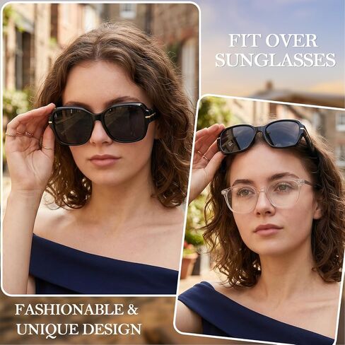 Xfeel Fit Over Eyeglasses Fashion Oversized Polarized Square Sunglasses UV400 Protection for Women, Driving & Outdoor in Saudi Arabia