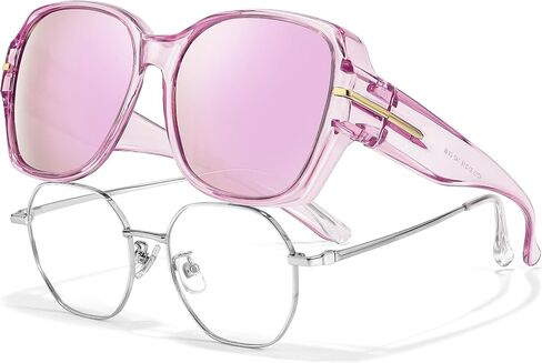 Xfeel Fit Over Eyeglasses Fashion Oversized Polarized Square Sunglasses UV400 Protection for Women, Driving & Outdoor in Saudi Arabia