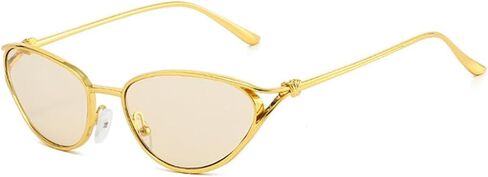 ENTHYI Sexy Cat Eye Punk Sunglasses Women 2026 Trendy Vintage 90s Chic Small Narrow Gold Frame Sun Glasses in Saudi Arabia