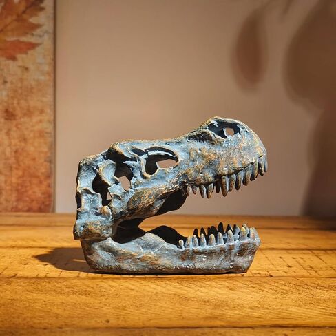 T-rex Skull Dinosaur Head Trophy Faux Taxidermy Fossil Figurine Tyrannosaurus Rex Skull Sculpture Home Desktop Decor Dinosaur Fossil Replica in Saudi Arabia