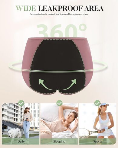 TANSTC Period Underwear for Women Heavy Flow Leakproof Panties Soft Fit Teens High Waisted Menstrual Panties Postpartum Hipster Briefs -3 Pack in Kuwait