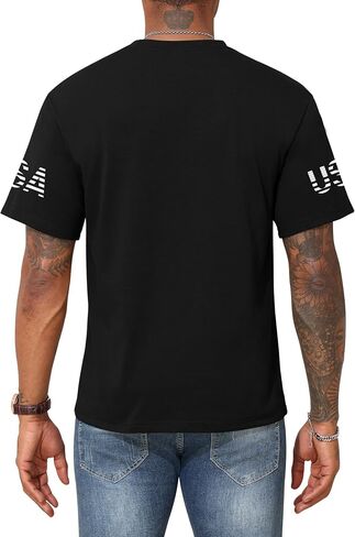 KESIHAN Mens USA 4th of July T Shirt Men's Patriotic Graphic T-Shirt Casual Regular Crewneck Independence Day Tee Top in Saudi Arabia