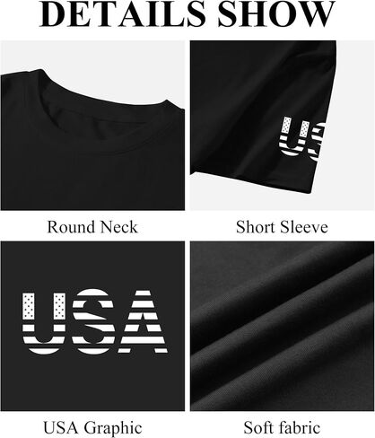 KESIHAN Mens USA 4th of July T Shirt Men's Patriotic Graphic T-Shirt Casual Regular Crewneck Independence Day Tee Top in Saudi Arabia