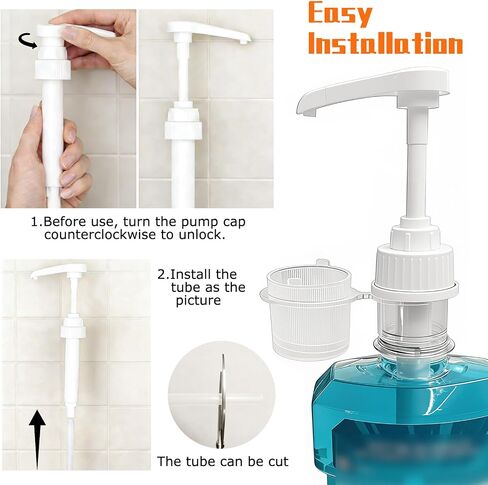 2 Pack Mouthwash Pump Dispensers Compatible with Listerine 1 Liter & 1.5 Liter Mouthwash Bottles Practical Mouth Wash Dispenser Pump Set with Cup Holder for Bathroom Countertop in Saudi Arabia
