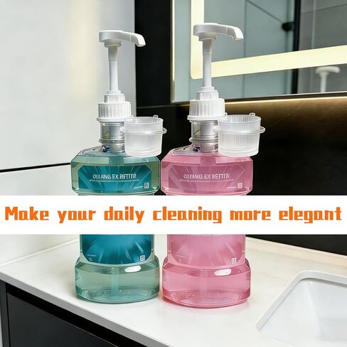 2 Pack Mouthwash Pump Dispensers Compatible with Listerine 1 Liter & 1.5 Liter Mouthwash Bottles Practical Mouth Wash Dispenser Pump Set with Cup Holder for Bathroom Countertop in Saudi Arabia