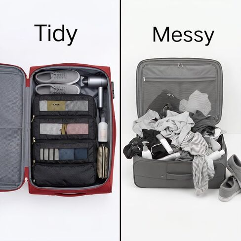 Hanging Packing Cubes for Suitcase, Travel Luggage Organizer, Easy Packing for Carry-On, Black, KOYOME in Saudi Arabia