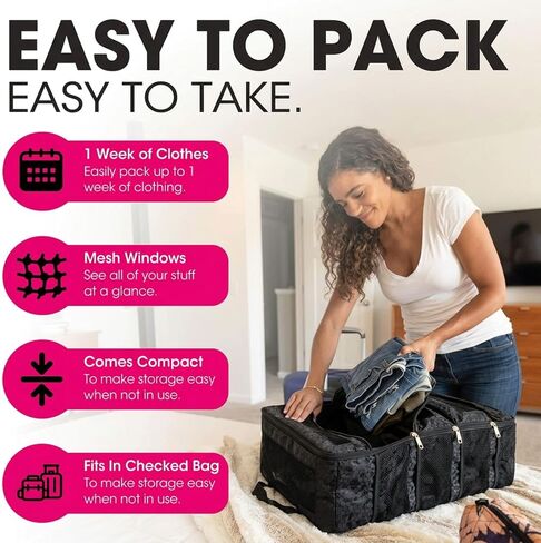 Hanging Packing Cubes for Suitcase, Travel Luggage Organizer, Easy Packing for Carry-On, Black, KOYOME in Saudi Arabia