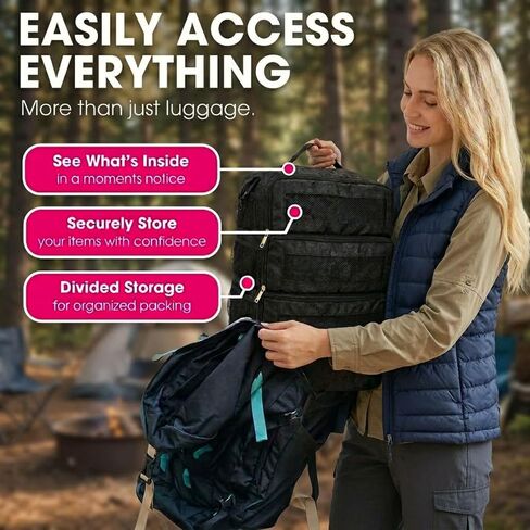 Hanging Packing Cubes for Suitcase, Travel Luggage Organizer, Easy Packing for Carry-On, Black, KOYOME in Saudi Arabia