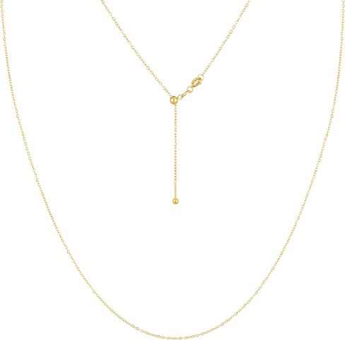 KISPER Adjustable Gold Chain Necklace for Women 1mm Cable Snake Box Slider | 24K plated stainless steel, 2 finishes, non-tarnish, waterproof, to 24 in, hypoallergenic, nickel-free, lobster clasp in Kuwait