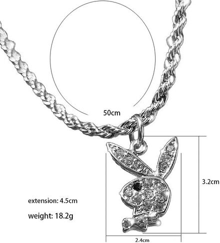 316L Surgical Steel Bunny Necklace Rabbit Pendant Play bo Pendant Necklace For Women Men in Kuwait