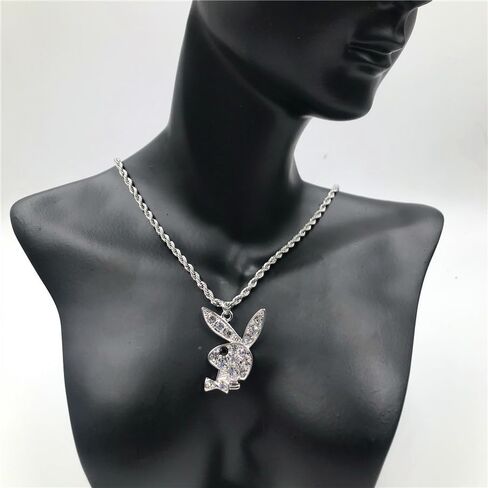 316L Surgical Steel Bunny Necklace Rabbit Pendant Play bo Pendant Necklace For Women Men in Kuwait