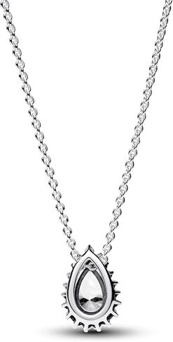 قلادة PANDORA Timeless Sparkling Pear Halo Collier - هدية لها - من الفضة الإسترلينية مع زركونيا مكعب شفاف - قلادة قابلة للتعديل - مجوهرات للنساء - مع صندوق هدايا - 17.7 بوصة in Kuwait